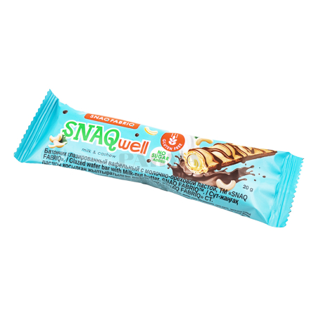 Բատոն «Snaq Fabriq Snaqwell» կաթնային շոկոլադ, պնդուկ, առանց շաքար 20գ