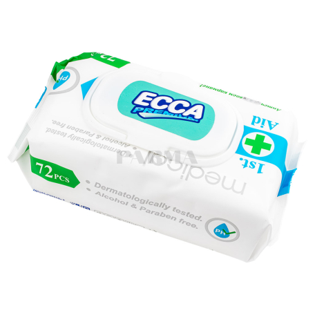 Անձեռոցիկ խոնավ «Ecca» հակաբակտերիալ 72հատ