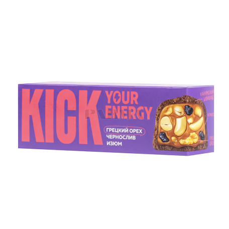 Բատոն «Kick Your Energy» կարամելային, չամիչ, սև սալոր, առանց գլյուտեն 45գ