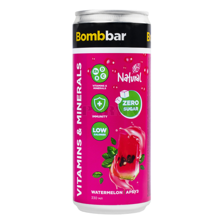 Էներգետիկ ըմպելիք «BombBar Natural» ձմերուկ, առանց շաքար 330մլ