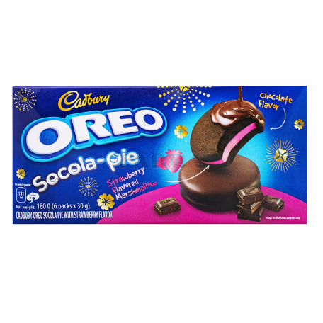Печенье "Cadbury Oreo Socola-Pie" клубника 180г