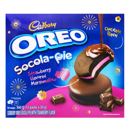 Թխվածքաբլիթ «Cadbury Oreo Socola-Pie» ելակ 360գ