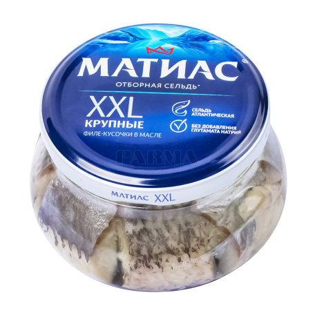 Ծովատառեխի կտորներ «Санта Бремор Матиас XXL» թույլ աղադրված 260գ