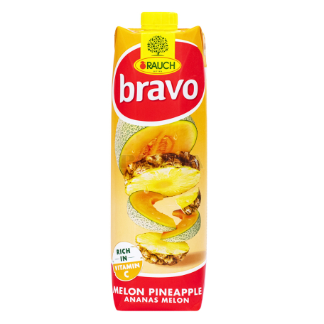 Հյութ բնական «Bravo» արքայախնձոր, սեխ 1լ