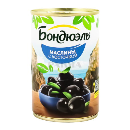 Ձիթապտուղ «Bonduelle» սև, կորիզով 300գ