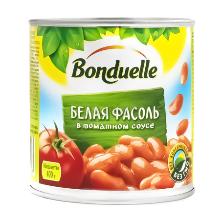 Սպիտակ լոբի «Bonduelle» լոլիկի սոուսով 430գ