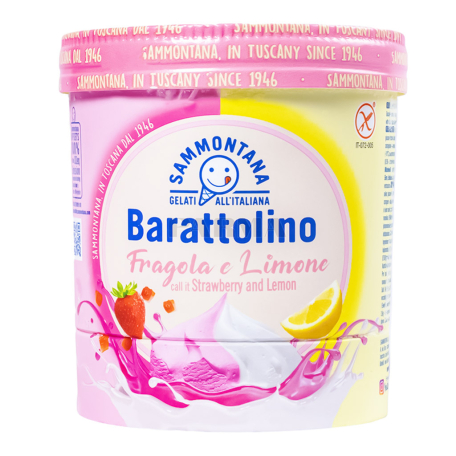 Պաղպաղակ «Sammontana Barattolino» ելակ, կիտրոն 500գ