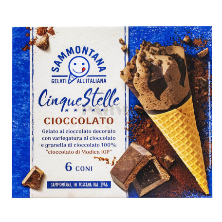 Պաղպաղակ «Sammontana Cinque Stelle Croccantino» կոն, շոկոլադ 450գ
