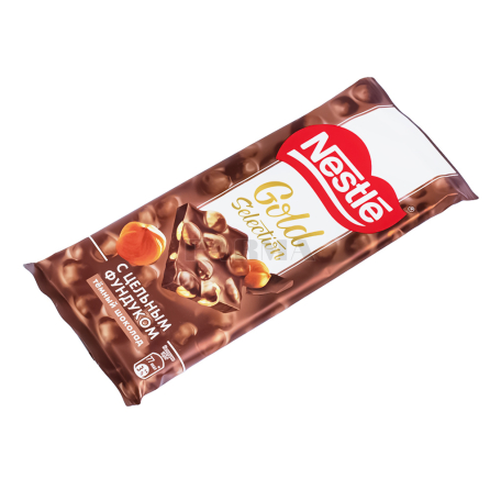 Շոկոլադե սալիկ «Nestle Gold Selection» մուգ, պնդուկ 85գ