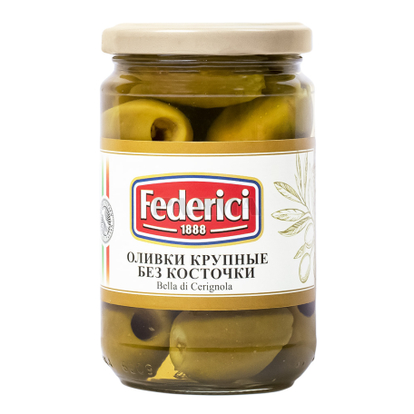 Ձիթապտուղ «Federici» կանաչ, անկորիզ 300գ