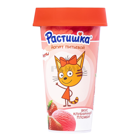 Յոգուրտ ըմպելի «Danone Растишка» ելակի պլոմբիր 2.8% 190գ