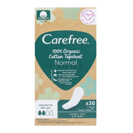 Միջադիրներ ամենօրյա «Carefree Organic Cotton Normal» 30հատ