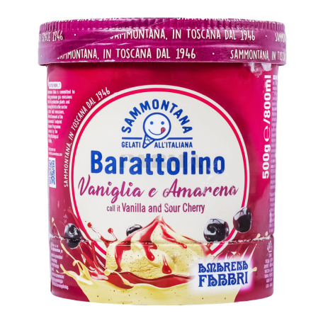 Պաղպաղակ «Sammontana Barattolino» վանիլային, բալ 500գ
