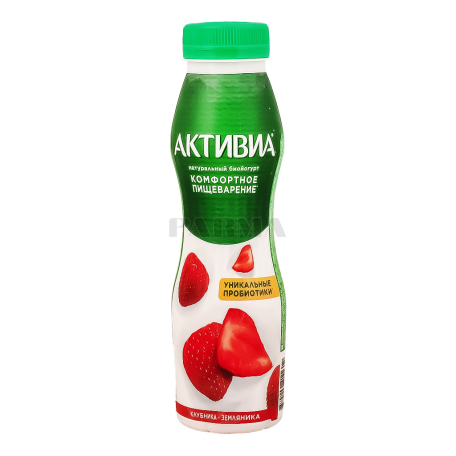 Биойогурт питьевой "Danone Активиа" клубника, земляника 2.1% 260г