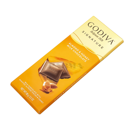Շոկոլադե սալիկ «Godiva Signature» կաթնային, նուշ, մեղր 90գ