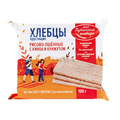 Հացիկ «Кубанские» բրինձի, կորեկի, քինուայով, քունջութով 100գ
