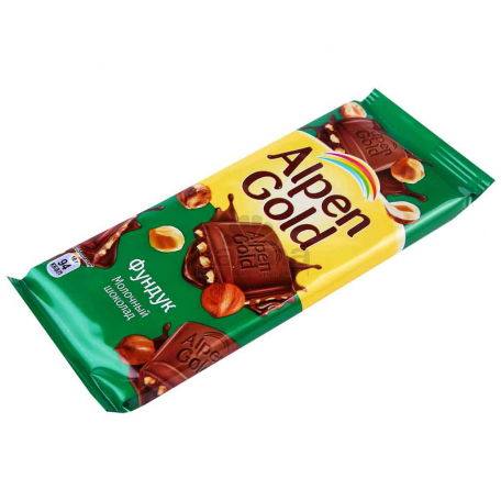 Шоколадная плитка `Alpen Gold` фундук 85г