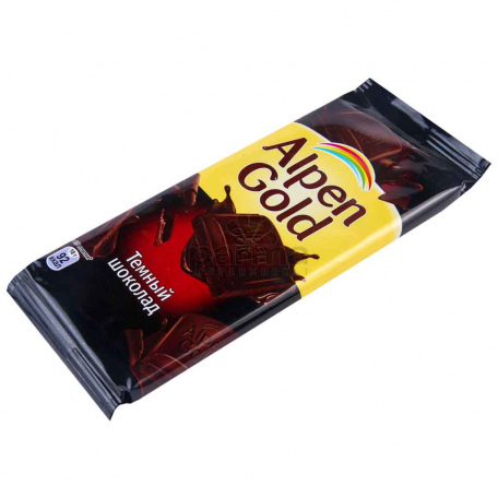 Шоколадная плитка `Alpen Gold` темный шоколад 80г