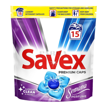 Գել լվացքի «Savex Premium Caps» սպիտակ, գունավոր 285գ