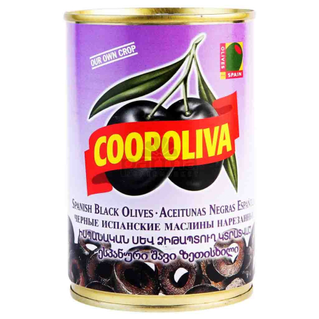 Ձիթապտուղ «Coopoliva» սև, կտրատված 385գ