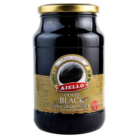 Оливки `Aiello` черные с косточкой 1кг