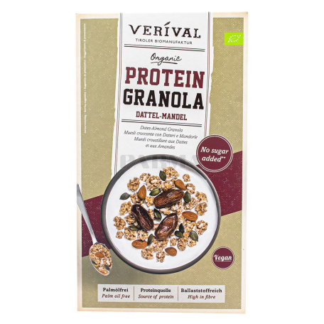 Գրանոլա «Verival Protein Vegan» արմավ, նուշ, առանց շաքար 325գ