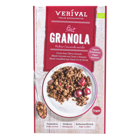Գրանոլա «Verival Bio Vegan» կակաո, բալ 325գ