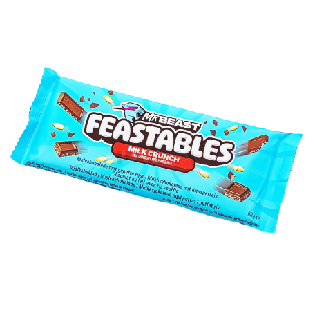 Շոկոլադե սալիկ «Mr.Beast Feastables» կաթնային, փքված բրինձ 60գ