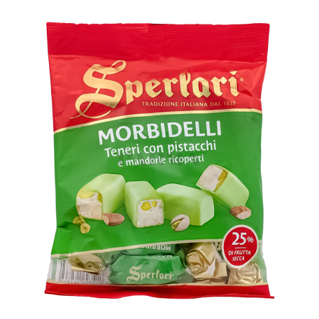 Նուգա «Sperlari Morbidelli» սպիտակ շոկոլադ, նուշով, պիստակով 117գ