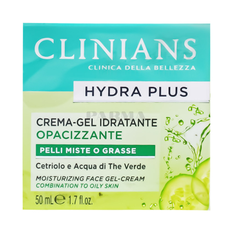 Крем для лица "Clinians Hydra Plus Crema-Gel Idratante Opacizzante" увлажняющий 50мл
