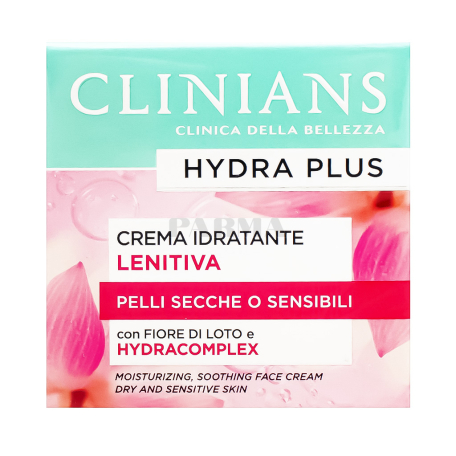 Крем для лица "Clinians Hydra Plus Crema Idratante Lenitiva" увлажняющий 50мл