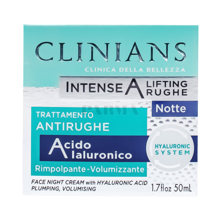 Крем для лица "Clinians Intense A Giorno Notte" ночной, гиалуроновая кислота 50мл