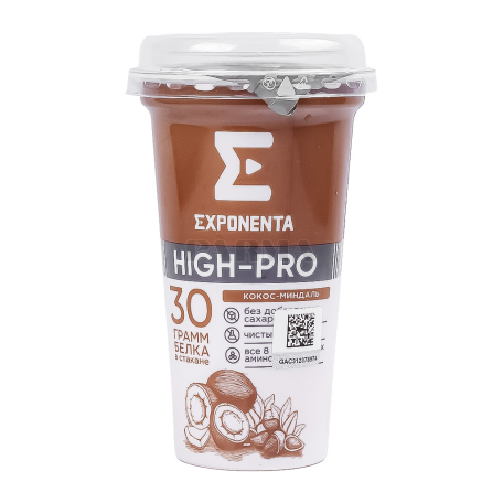 Կաթնաթթվային ըմպելիք «Exponenta High-Pro» կոկոս, նուշ, առանց շաքար 250գ