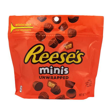 Շոկոլադե կոնֆետներ «Reese`s Minis Unwrapped» կաթնային 215գ