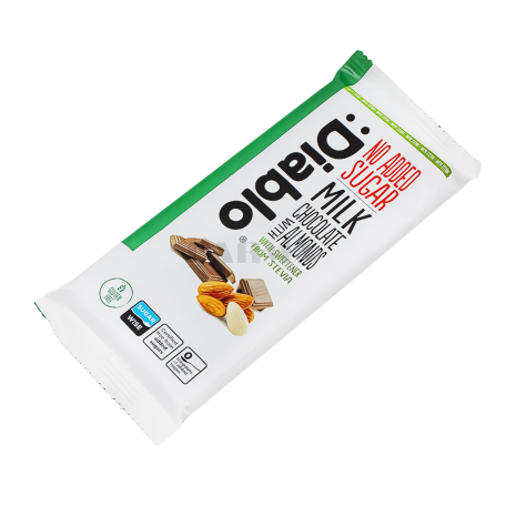 Շոկոլադե սալիկ «Diablo» կաթնային, նուշ, առանց շաքար 75գ