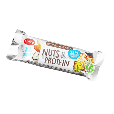 Բատոն «Emco Nuts & Protein» կոկոս, նուշ 35գ