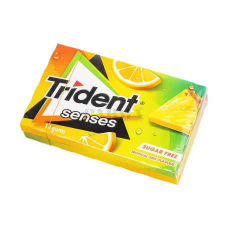 Chewing gum "Trident Senses" tropical fruits, sugar free 23g