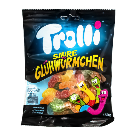 Դոնդողանման կոնֆետներ «Trolli Glpwworms» թթու 150գ
