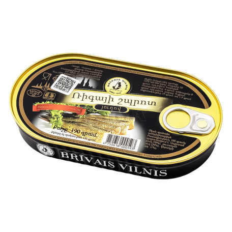 Sprats "Brivais Vilnis" smoked, in oil 190g