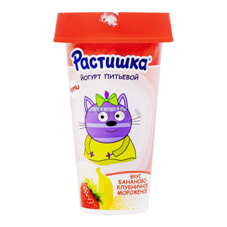 Յոգուրտ ըմպելի «Danone Растишка» բանան, ելակ 2.8% 190գ