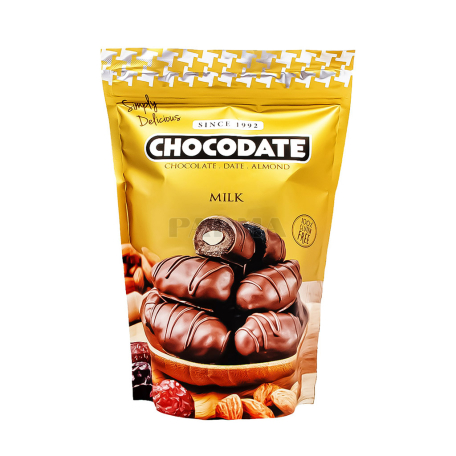 Շոկոլադե կոնֆետներ «Chocodate» կաթնային, արմավ, նուշ, առանց շաքար 100գ