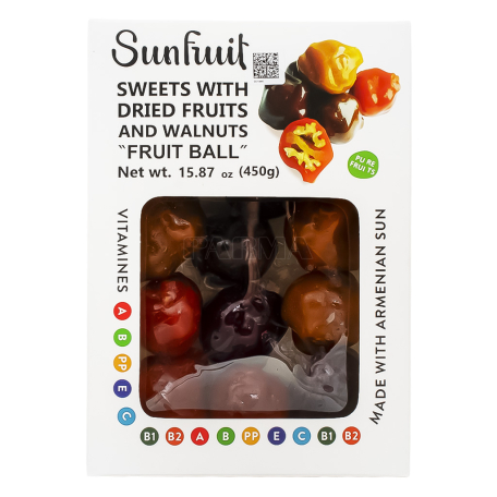Sujukh "Sunfruit" with walnuts, assortiment 450g