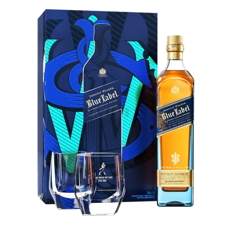 Վիսկի «Johnnie Walker Blue Label» +2 բաժակ 700մլ