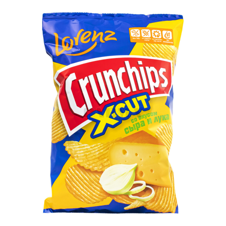 Չիպս «Lorenz Crunchips X-Cut» պանիր, սոխ 70գ