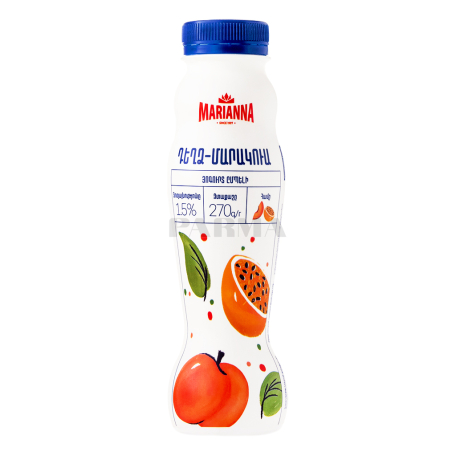 Յոգուրտ ըմպելի «Մարիաննա» դեղձ, մարակույա 1.5% 270գ