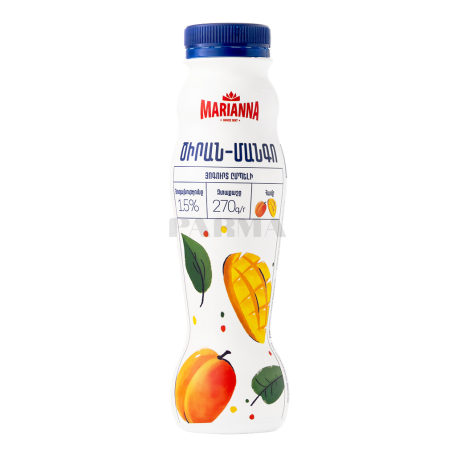Յոգուրտ ըմպելի «Մարիաննա» մանգո, ծիրան 1.5% 270գ