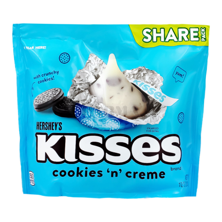 Շոկոլադե կոնֆետներ «Hershey`s Kisses» սպիտակ, թխվածքաբլիթ 283գ