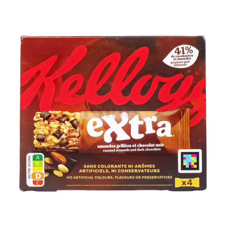Բատոն «Kellogg's» հացահատիկային, մուգ շոկոլադ, նուշ 128գ