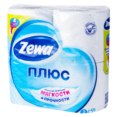 Զուգարանի թուղթ «Zewa Plus» երկշերտ, սպիտակ 4հատ