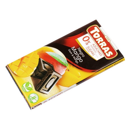 Շոկոլադե սալիկ «Torras» մուգ, մանգո, առանց շաքար 75գ